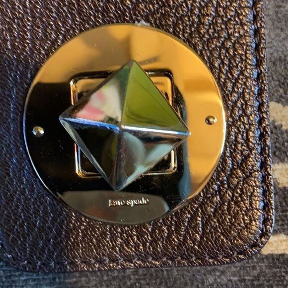 KATE SPADE ZEBRA PRINT BROWN & TAN LEATHER/ FABRIC PURSE - Picture 10 of 10